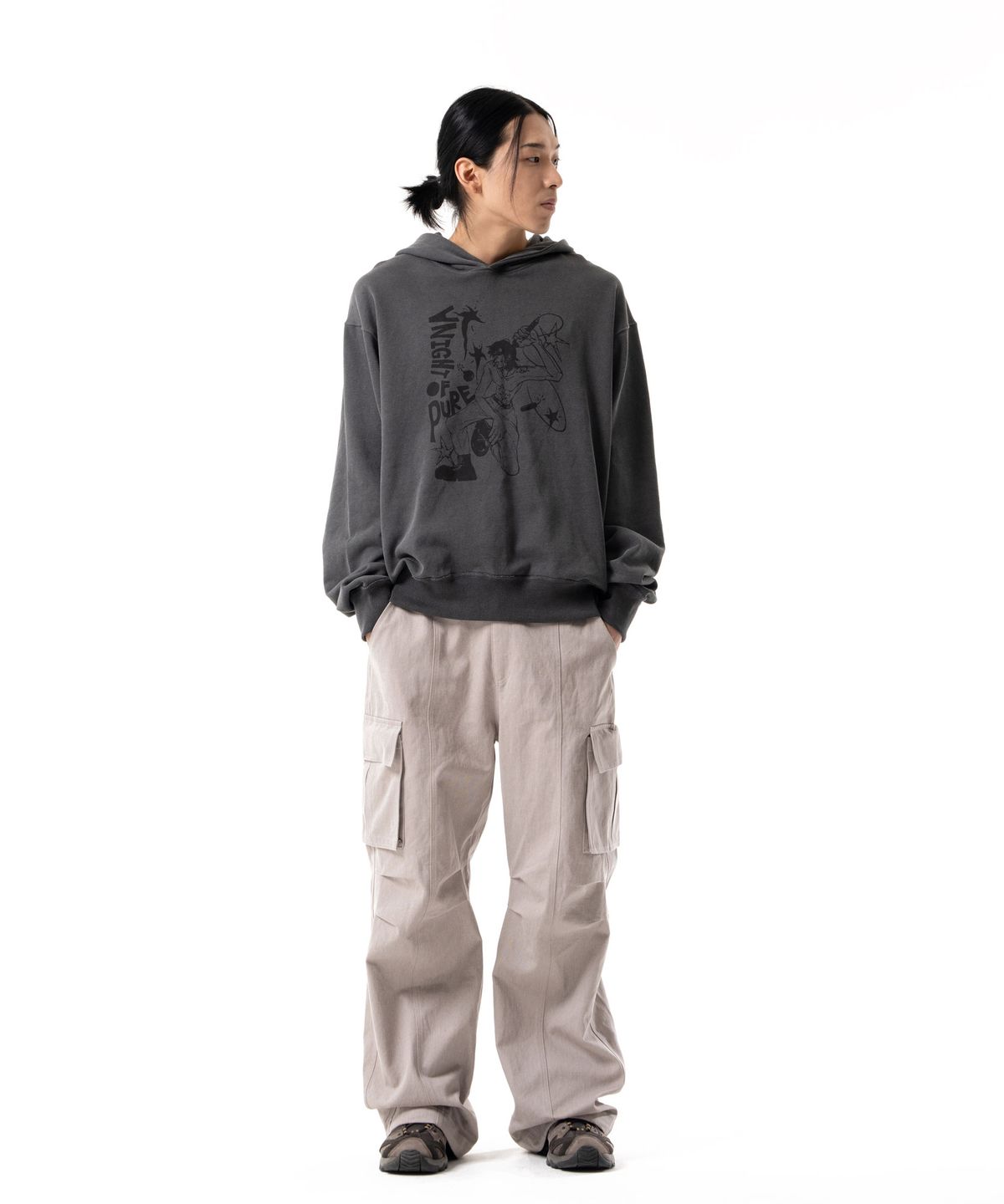 아캄(AAKAM) Pure Night Printed Hoodie (Dark Gray)