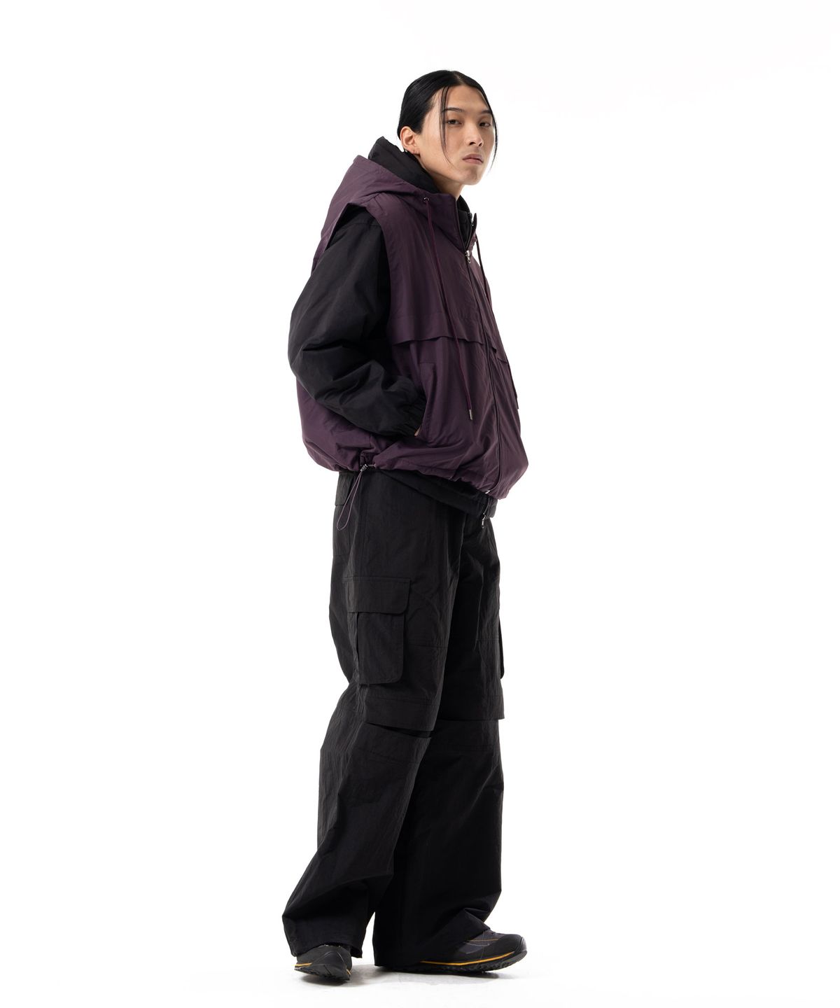 아캄(AAKAM) Nylon Hooded Vest (Purple)
