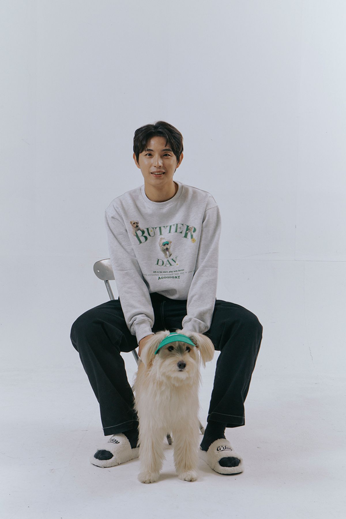 어굿데이(AGOODDAY) [UNISEX] butter sweat shirt (mellange)