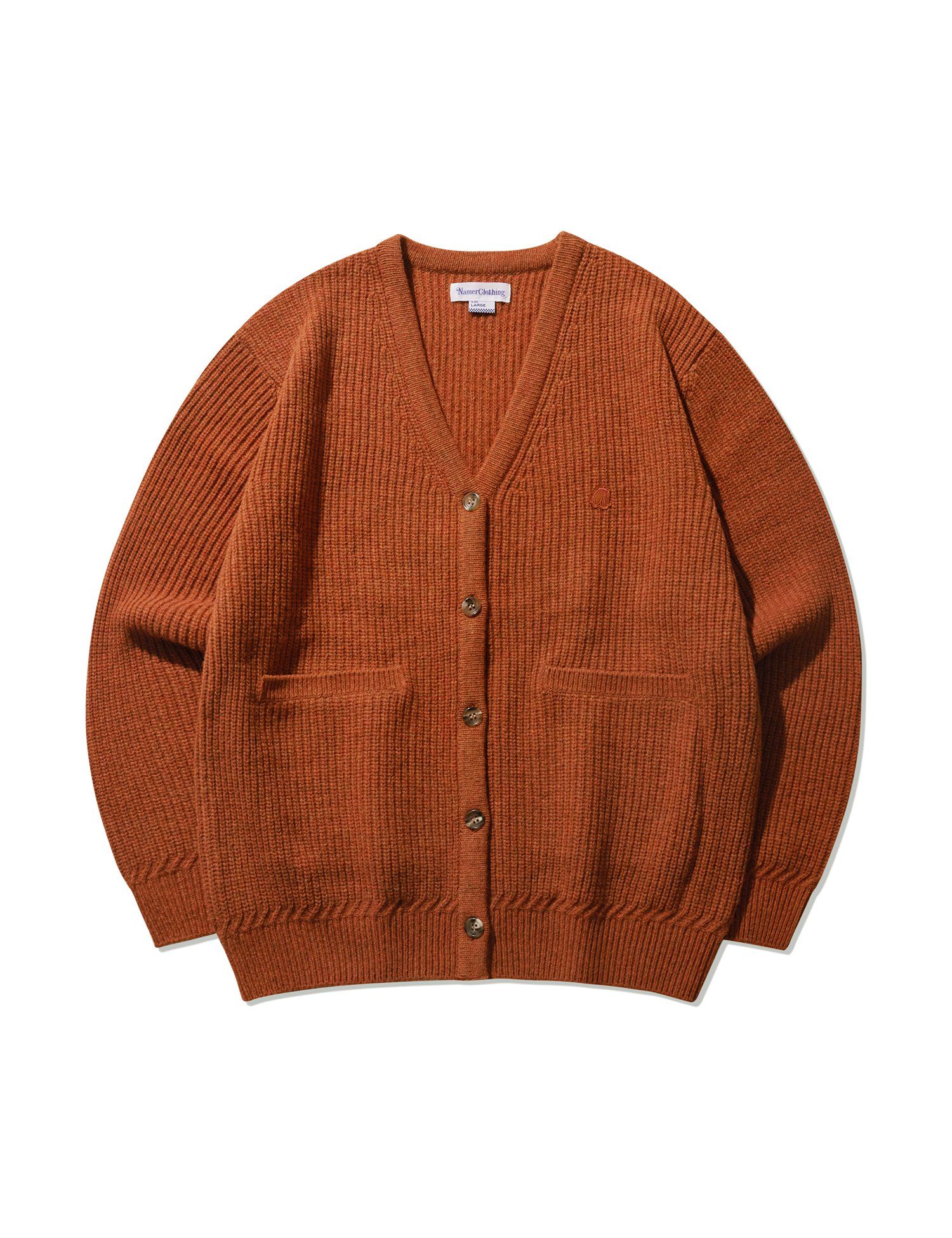 MUSINSA | NAMERCLOTHING NMR WOOL KNIT CARDIGAN ORANGE