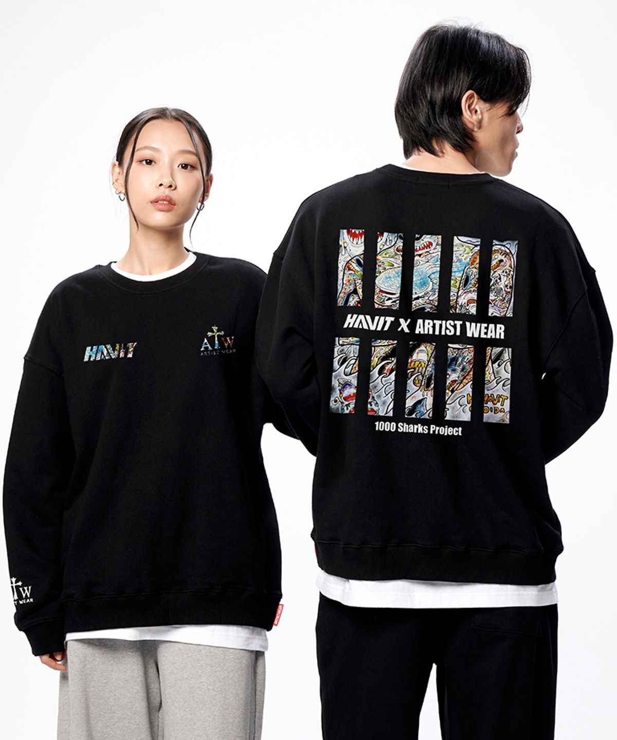 아티스트웨어(ARTISTWEAR) [ATW X HAVIT] 샤크프로젝트 맨투맨
