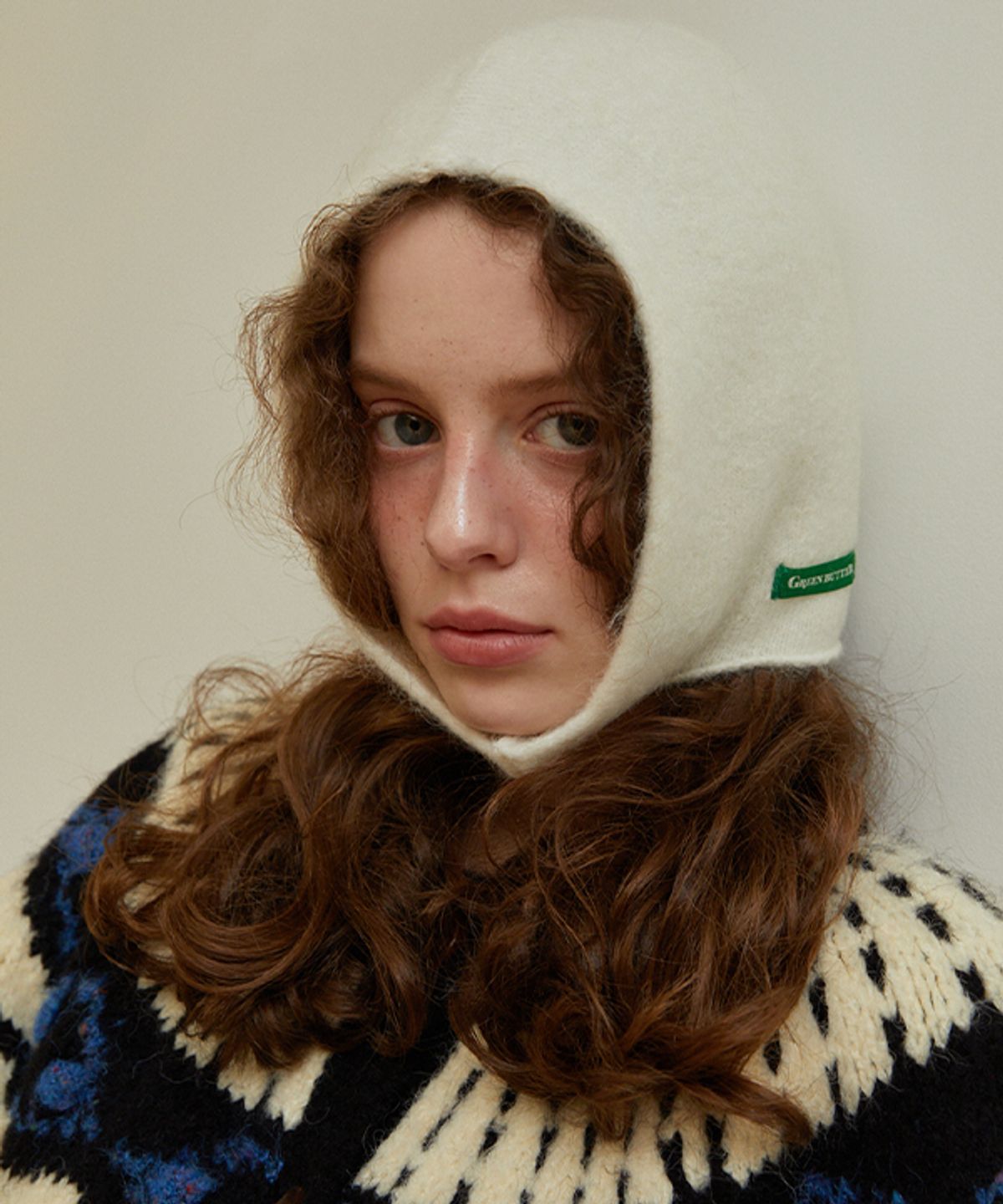 그린버터(GREENBUTTER) Superkid Mohair Balaclava (Ivory)