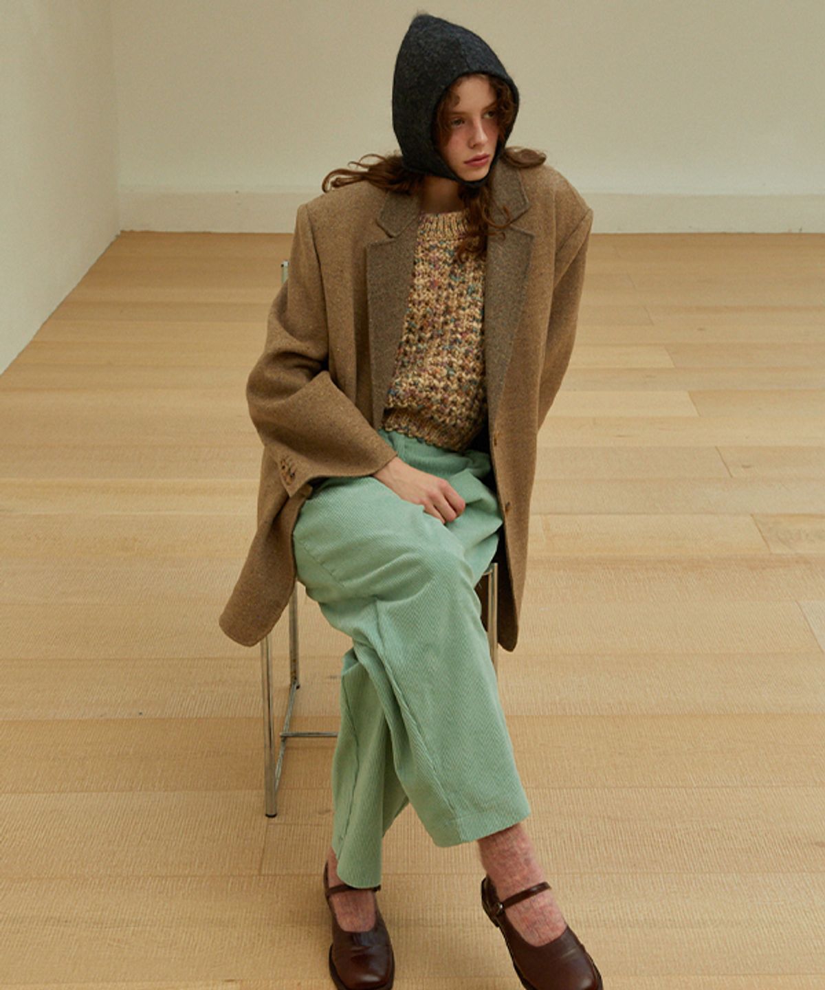 그린버터(GREENBUTTER) Superkid Mohair Balaclava (Charcoal)