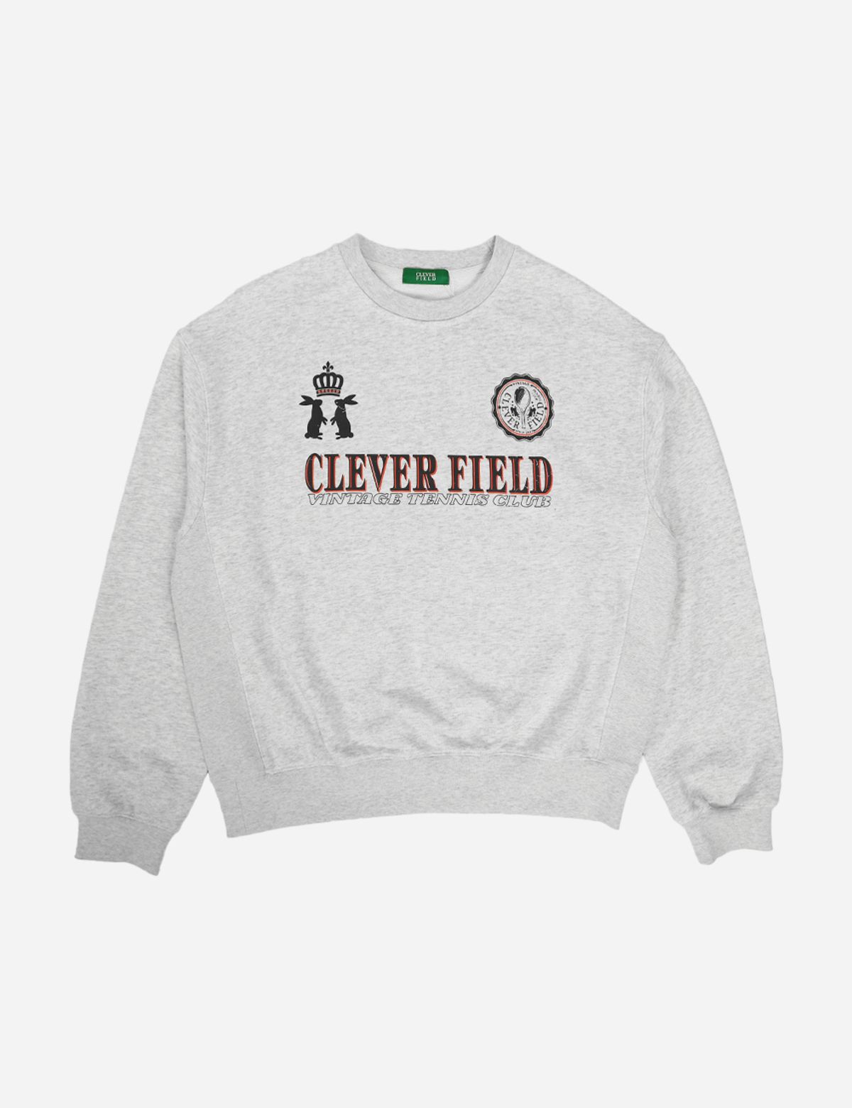 클레버필드(CLEVER FIELD) 시즌 엠블럼 와이드 스웻셔츠_오트밀