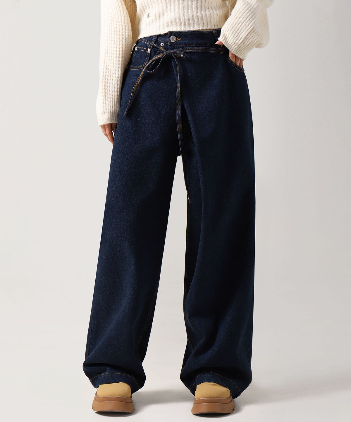 어반드레스(AVANDRESS) String Wrap Wide Pants BLACK
