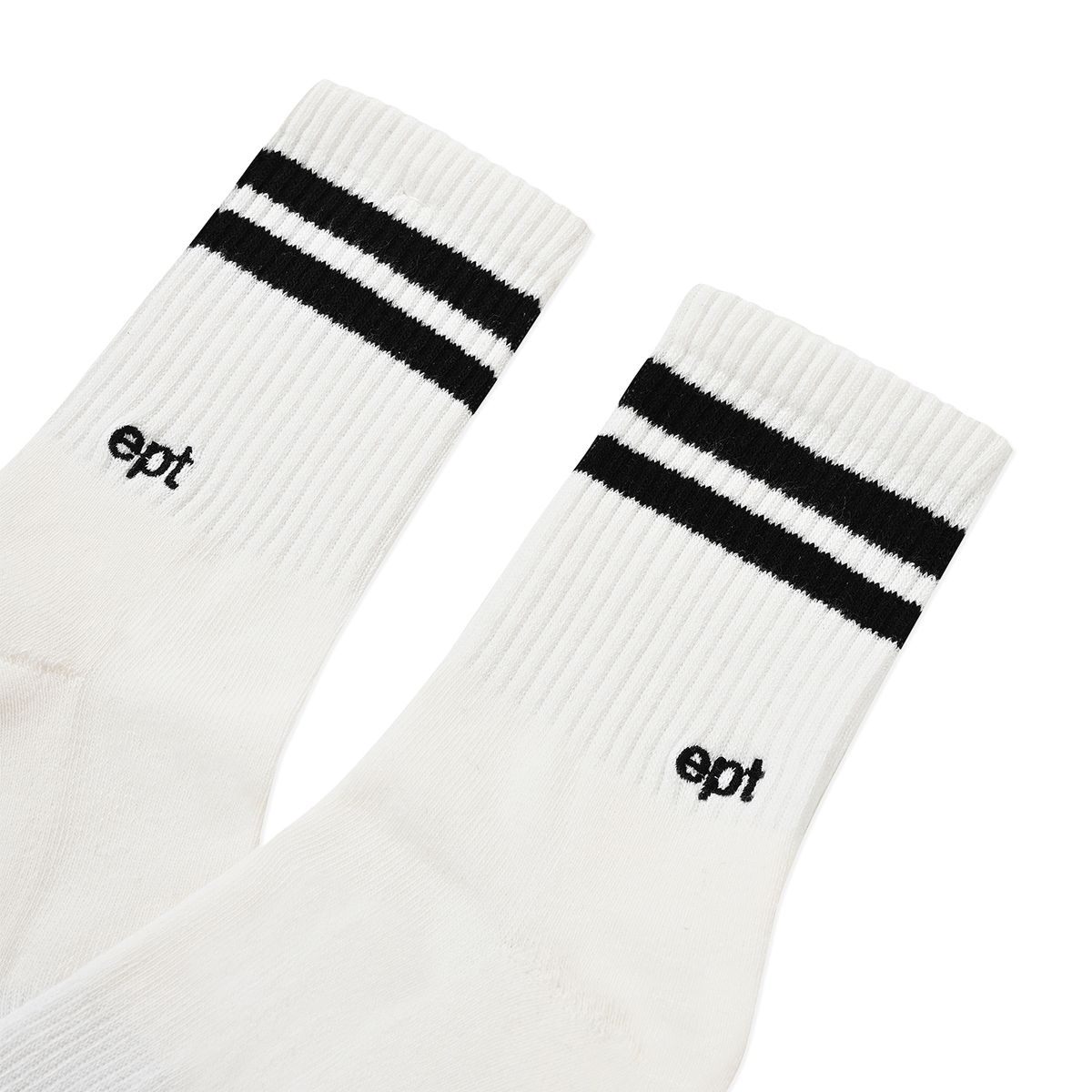 이피티(EPT) STRIPE LOGO SOCKS (WHITE/BLACK)