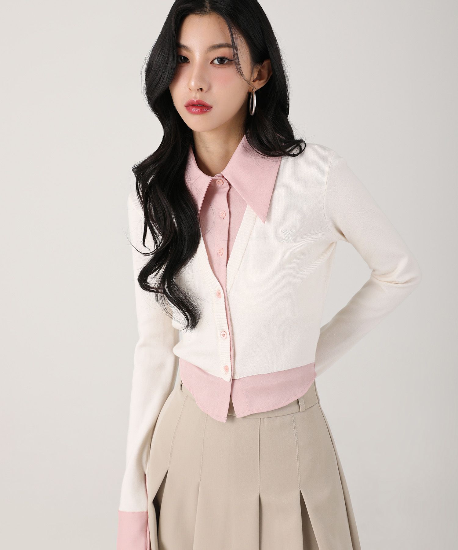 MUSINSA公式 | AVANDRESS Shirt Layered Crop Cardigan - 5COL