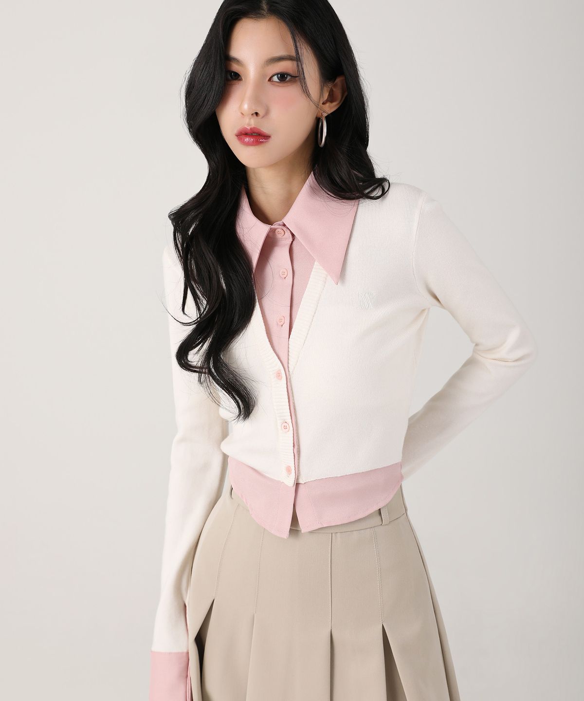 어반드레스(AVANDRESS) Shirt Layered Crop Cardigan - 5COL