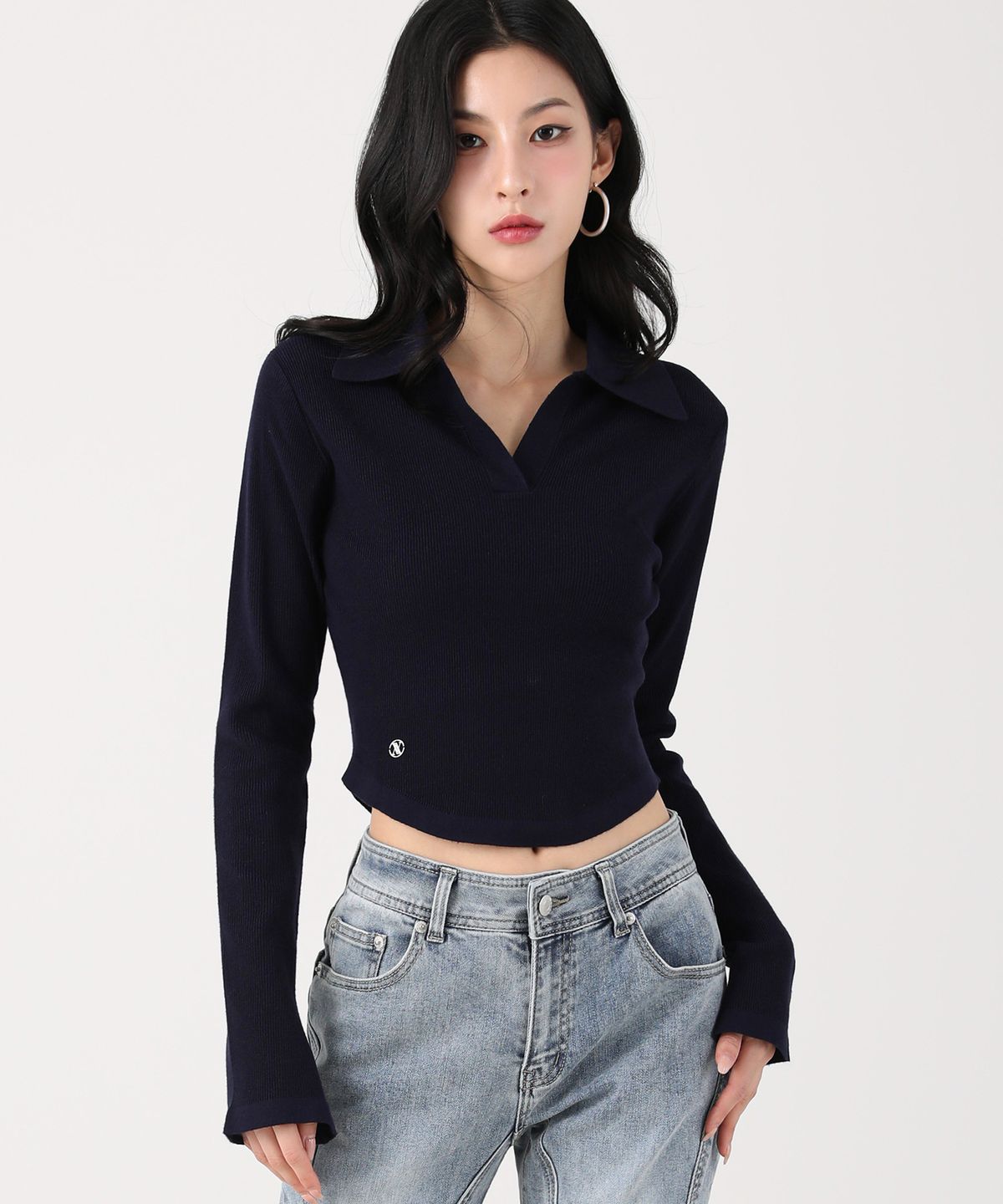 어반드레스(AVANDRESS) Ant Waist Collar Knit BLACK