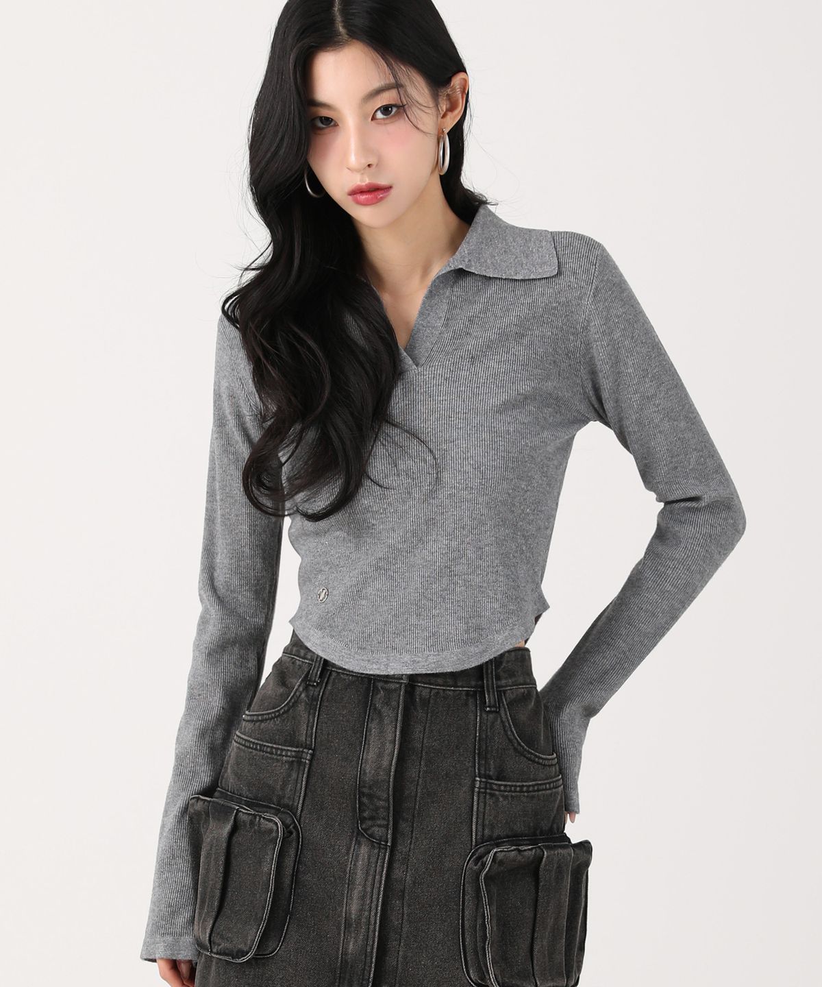 어반드레스(AVANDRESS) Ant Waist Collar Knit LAVENDER