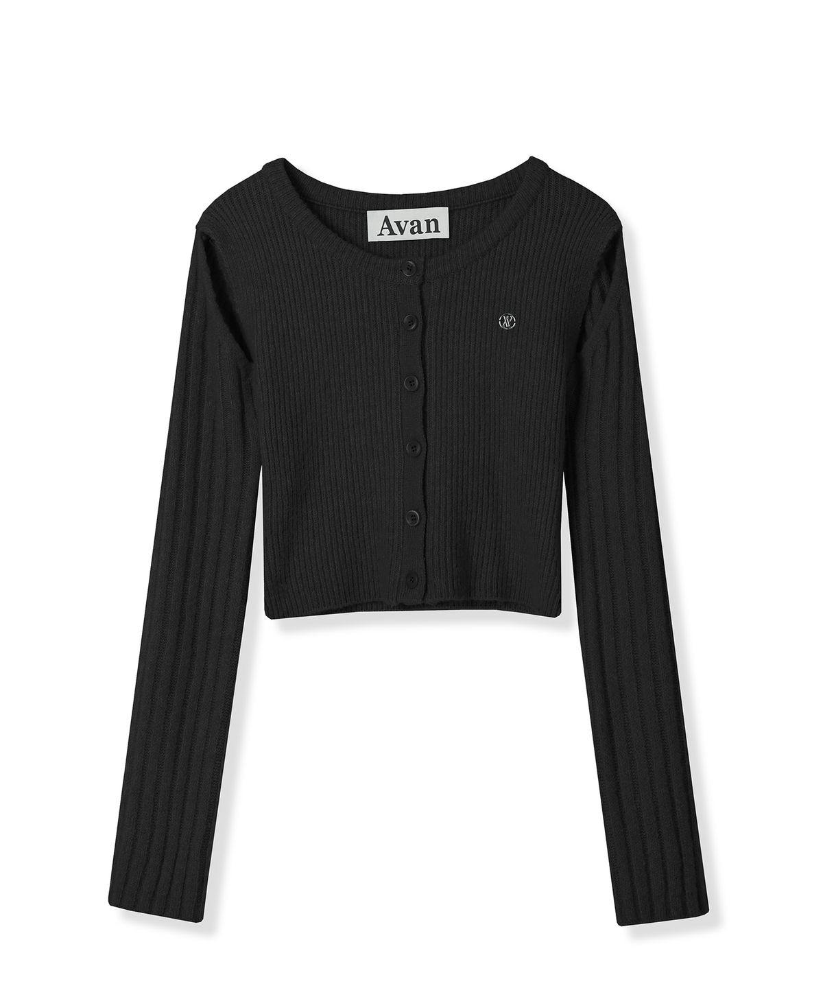 어반드레스(AVANDRESS) Irene Shoulder Cutting Round Knit BLACK