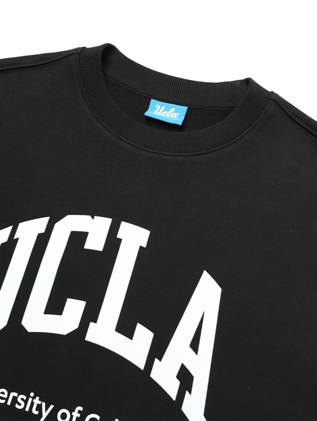 유씨엘에이(UCLA) 남여공용 UCLA 로고 베이직 크루넥 쮸리 맨투맨[BLACK](UZ9LT8A_39)