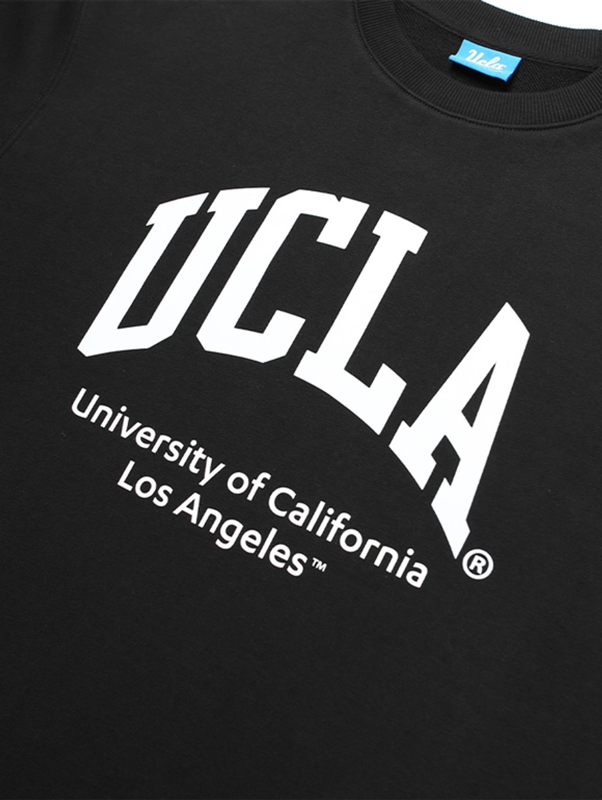 유씨엘에이(UCLA) 남여공용 UCLA 로고 베이직 크루넥 쮸리 맨투맨[BLACK](UZ9LT8A_39)