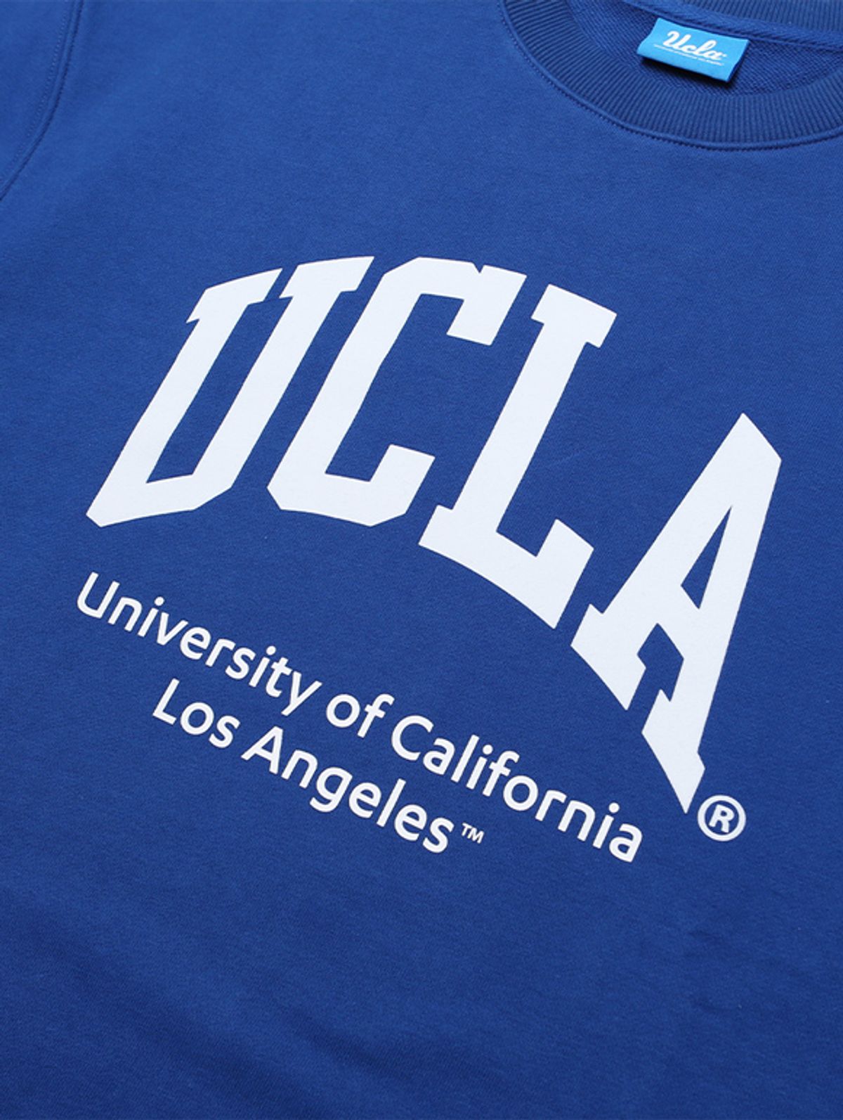 유씨엘에이(UCLA) 남여공용 UCLA 로고 베이직 크루넥 쮸리 맨투맨[C-BLUE](UZ9LT8A_46)