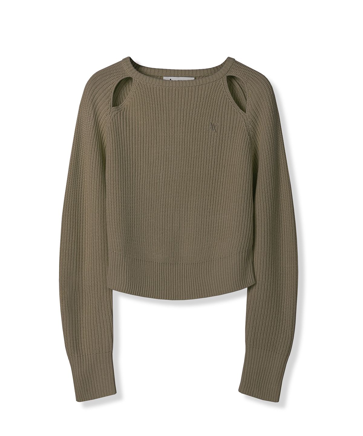 어반드레스(AVANDRESS) Ribbed Cut-out Knit MELANGE