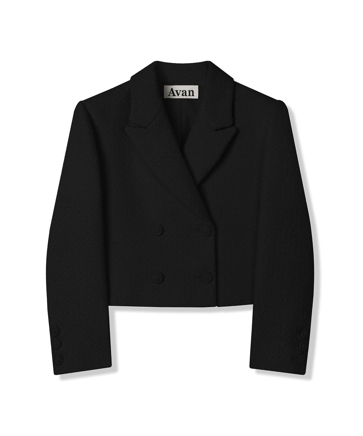 어반드레스(AVANDRESS) Daphne Tweed Double Button Crop Jacket BLACK