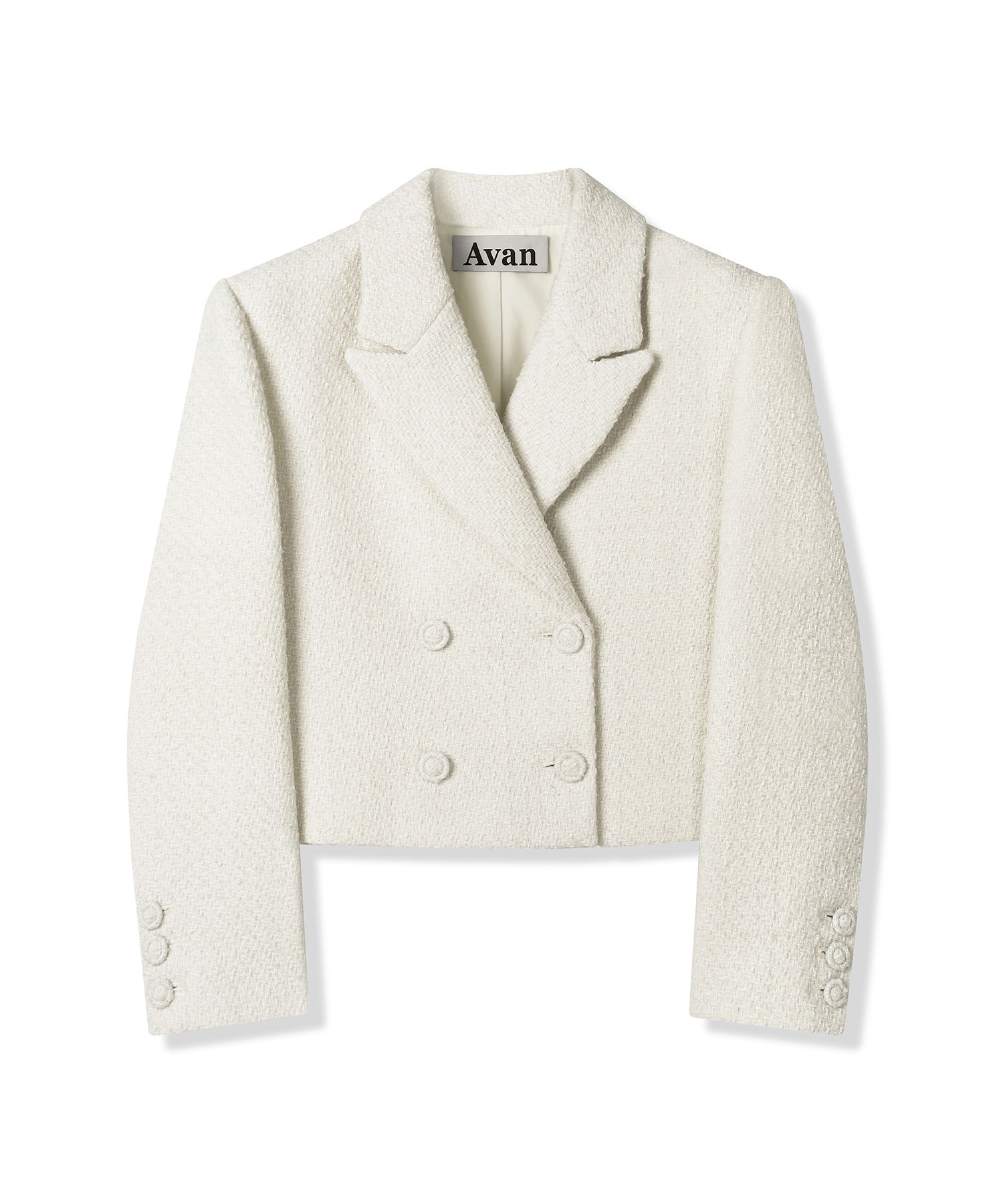 ジャケット AVANDRESS Daphne Tweed Double Button Crop Jacket IVORY MUSINSA | AVANDRESS Daphne Tweed Double Button Crop Jacket IVORY