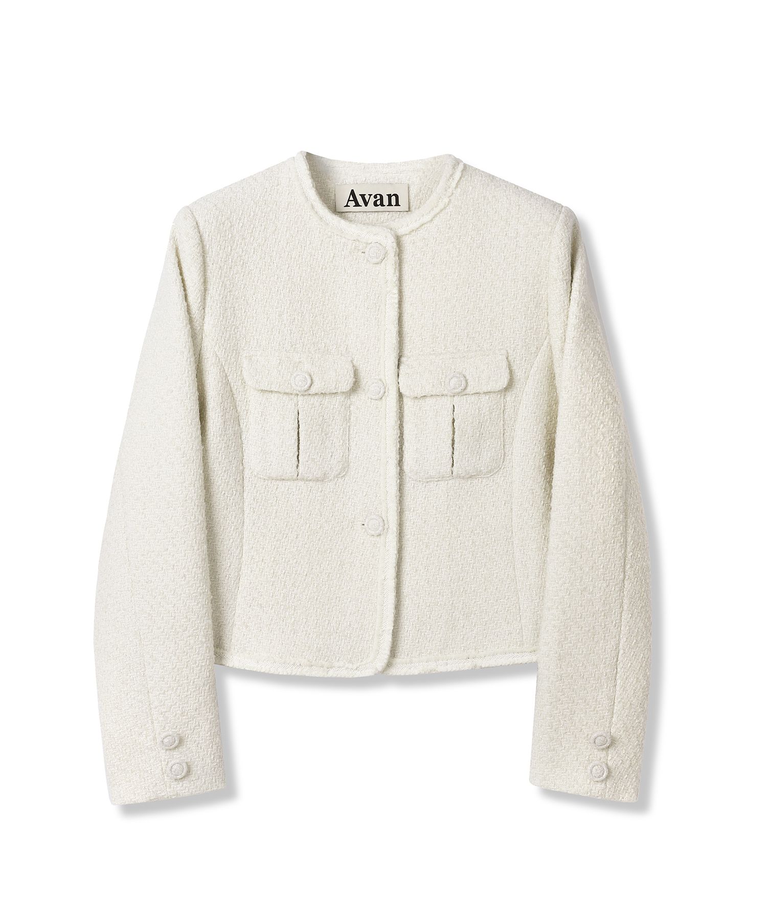 ジャケット AVANDRESS Sara Round Tweed Jacket IVORY MUSINSA | AVANDRESS Sara Round Tweed Jacket IVORY