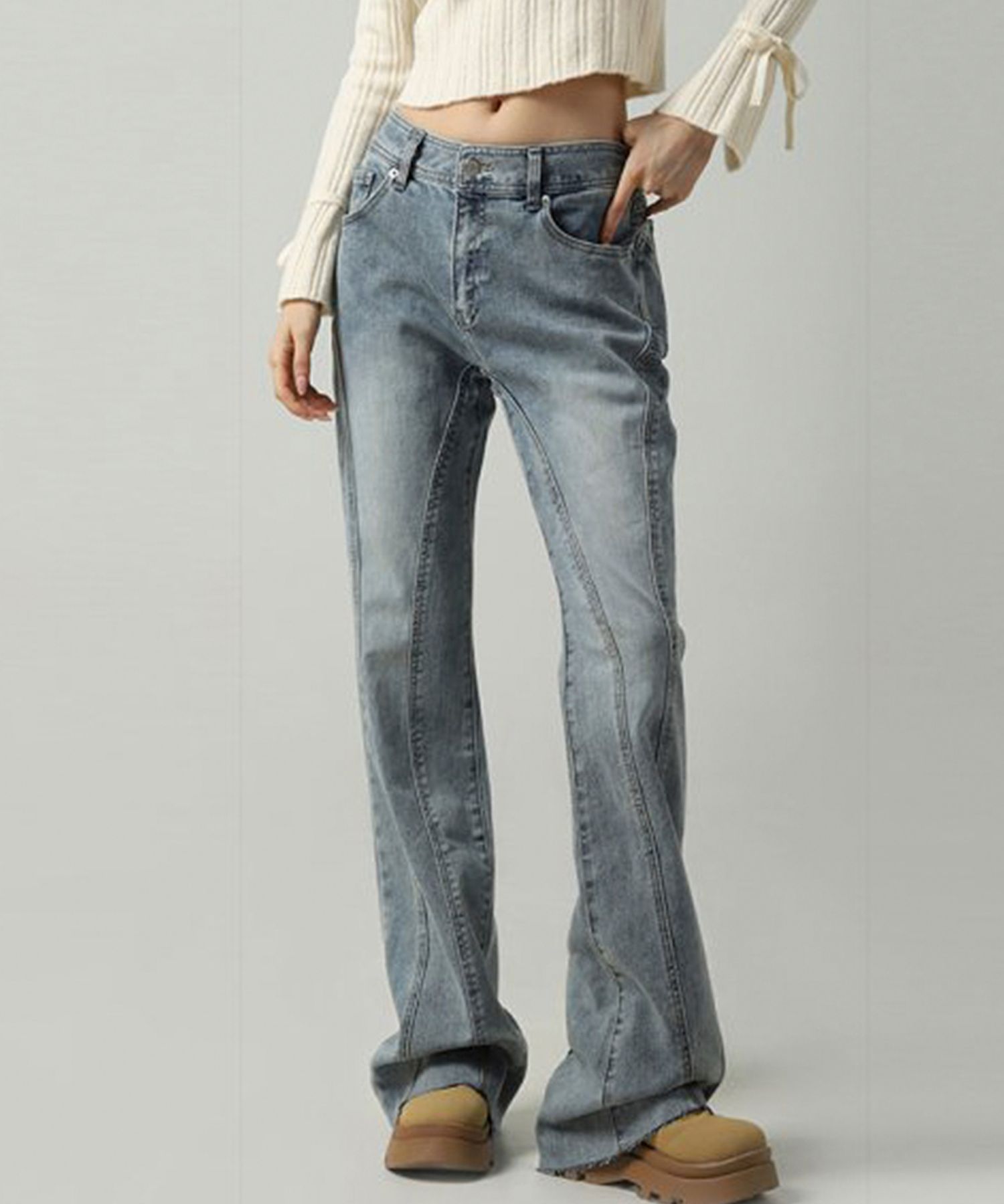 [AVANDRESS] Thin Bootscut Pants 2色★ MUSINSA | AVANDRESS Thin Bootscut Pants VINTAGE BLUE