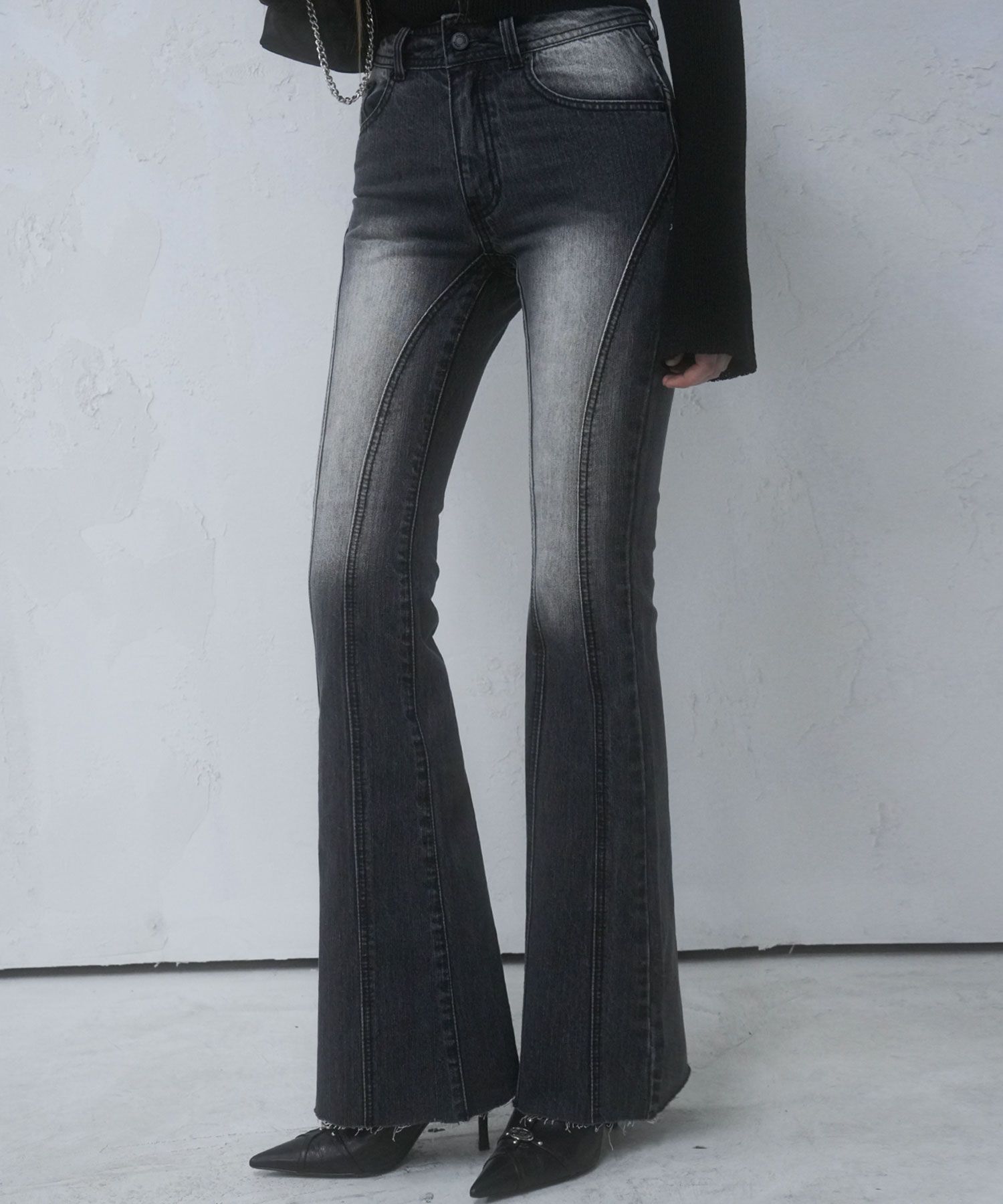 ☆AVANDRESS☆ Thin Bootscut Pants COTTON IVORY AD41PT14CIV MUSINSA | AVANDRESS Thin Bootscut Pants LIGHT BLUE