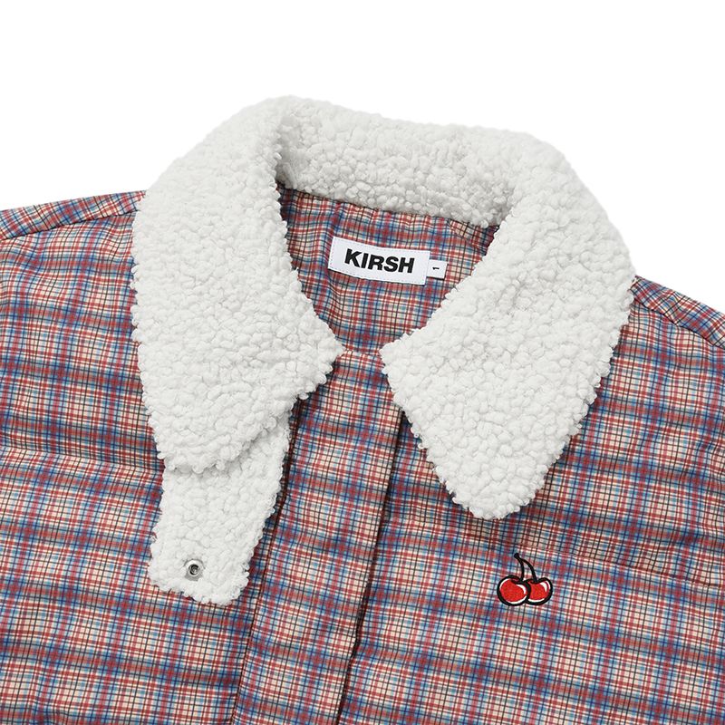 MUSINSA | KIRSH Cherry fur short down jumper [check]