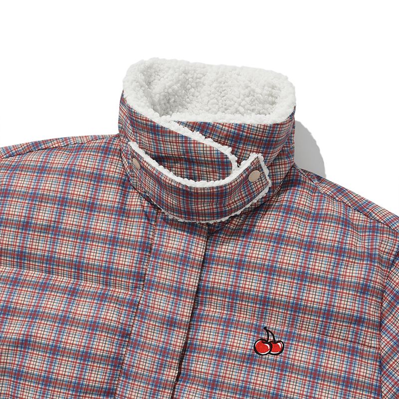 MUSINSA | KIRSH Cherry fur short down jumper [check]