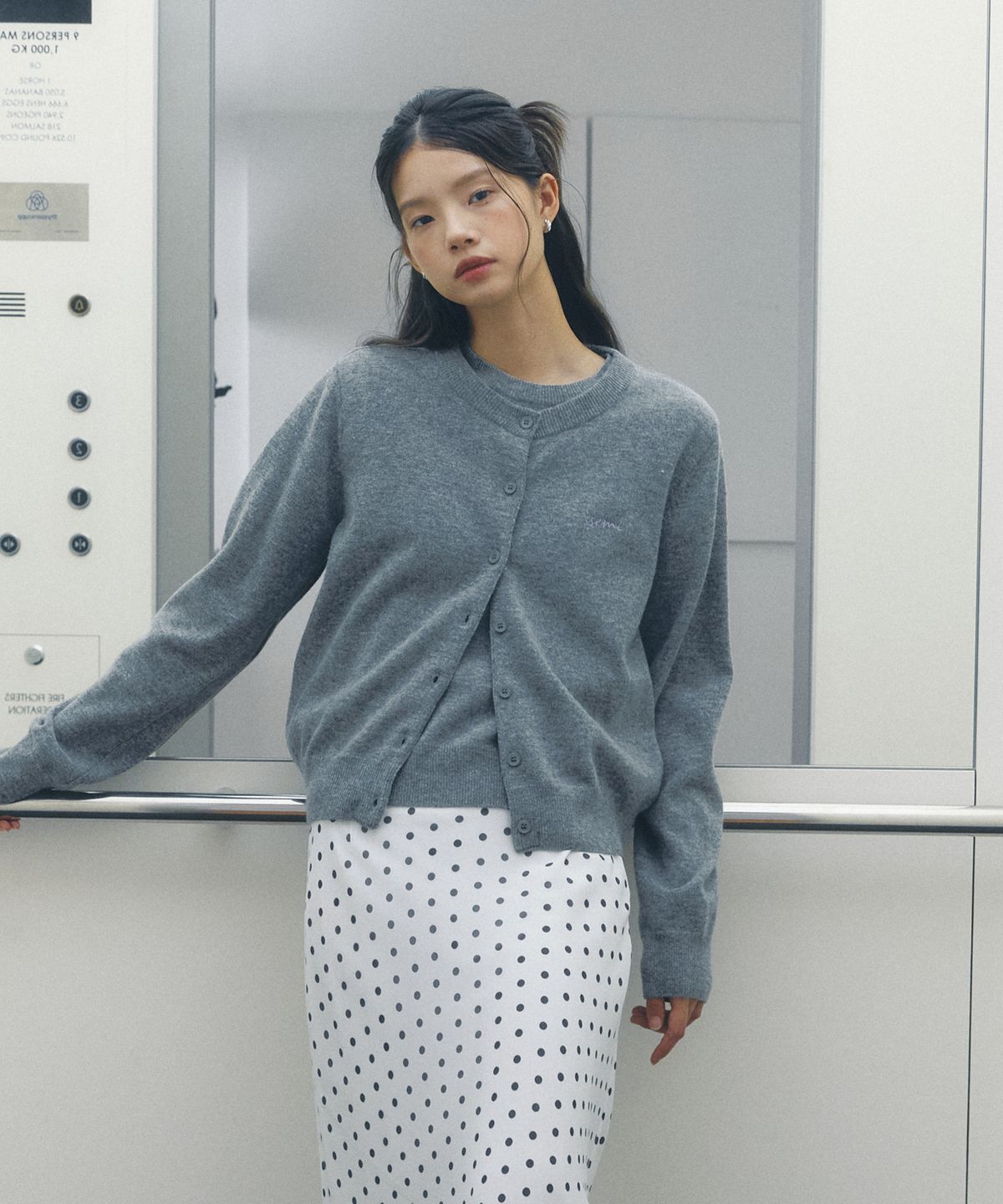 쎄미(SSEMI) CLASSIC WOOL CARDIGAN(GR)