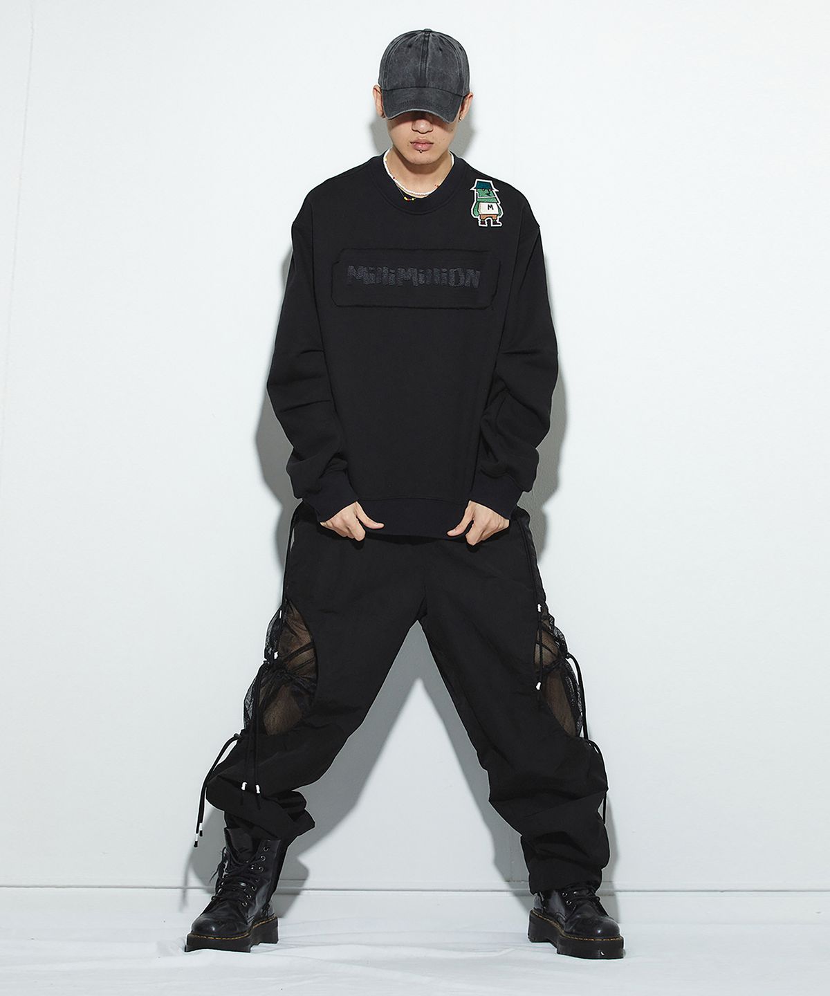 밀리밀리언(MILLIMILLION) BASALT MESH PANTS B06-BLACK
