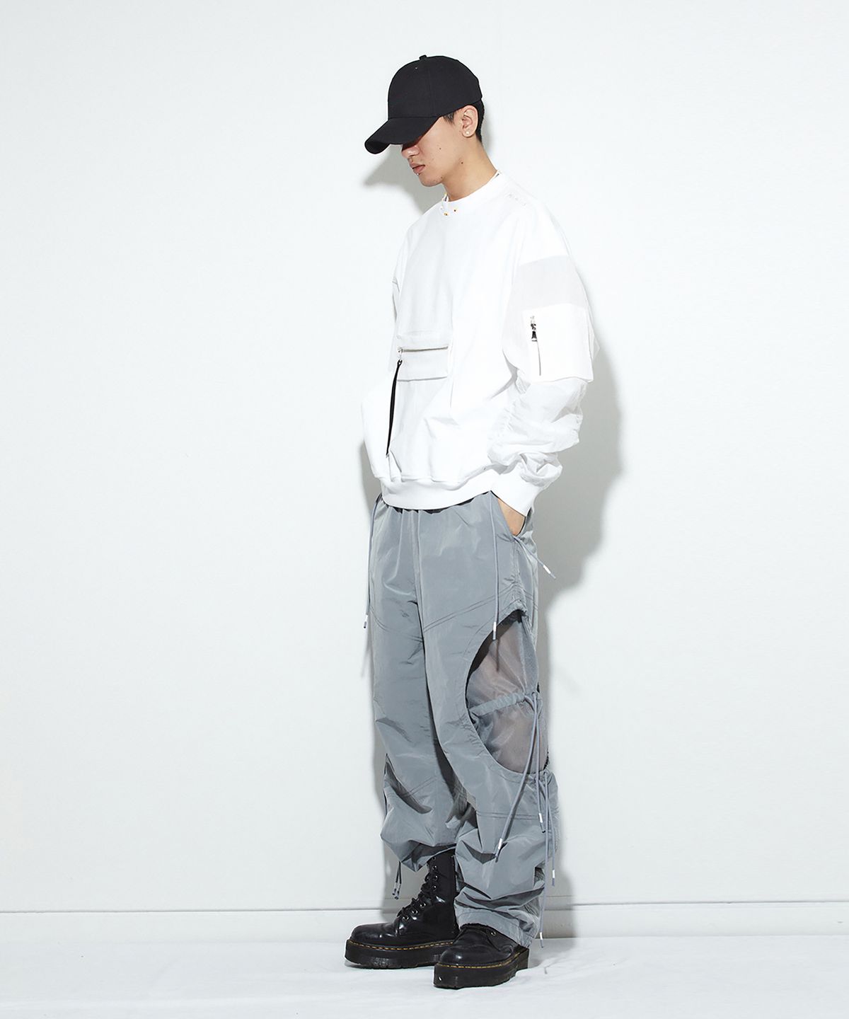 밀리밀리언(MILLIMILLION) BASALT MESH PANTS B06-GREY