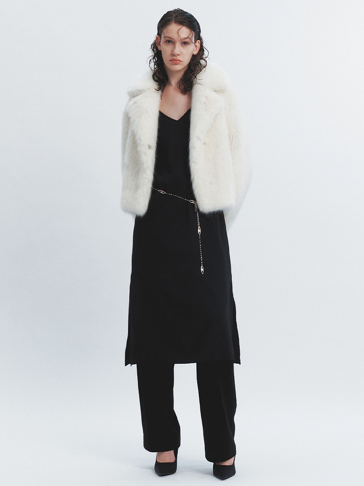 해브레스(HAVELESS) MIA FAUX FUR JACKET WHITE