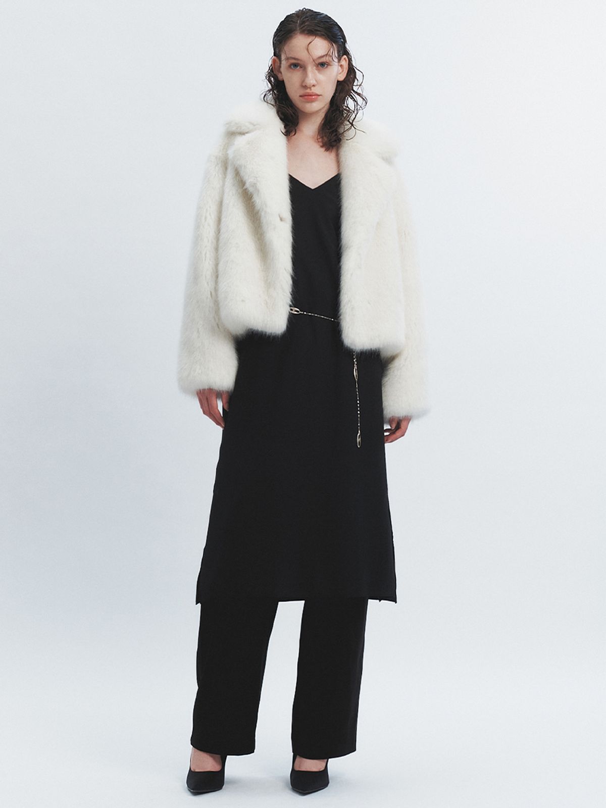 해브레스(HAVELESS) MIA FAUX FUR JACKET WHITE