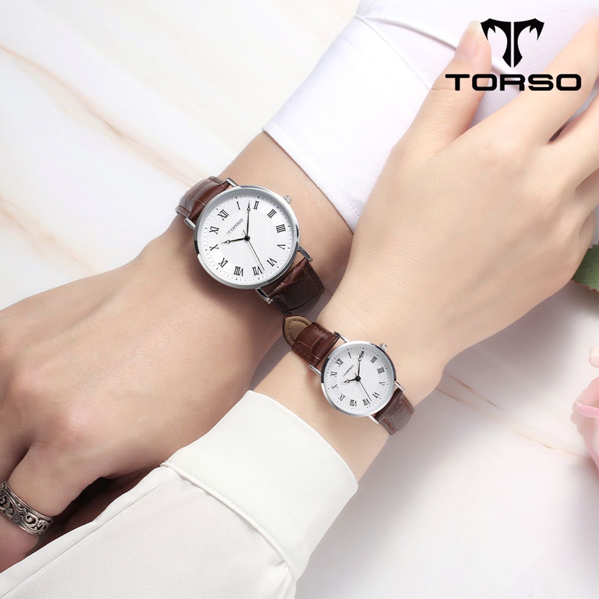 토르소(TORSO) T107L-SSBR 클라시코 쿼츠 커플 워치 남여 가죽 시계
