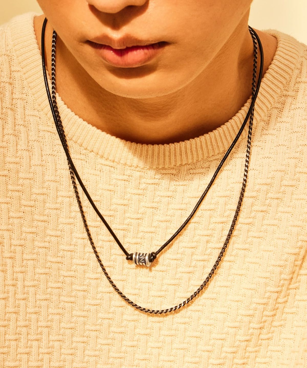 마즈(MAZ) 써지컬 트위스트 블랙 로프 체인 목걸이