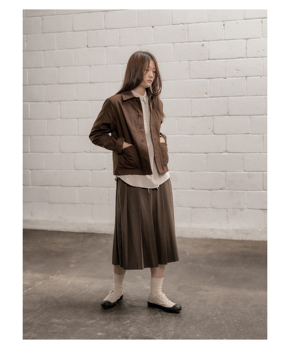 코튼벨(COTTON BELL) 면 워크자켓 - Brown