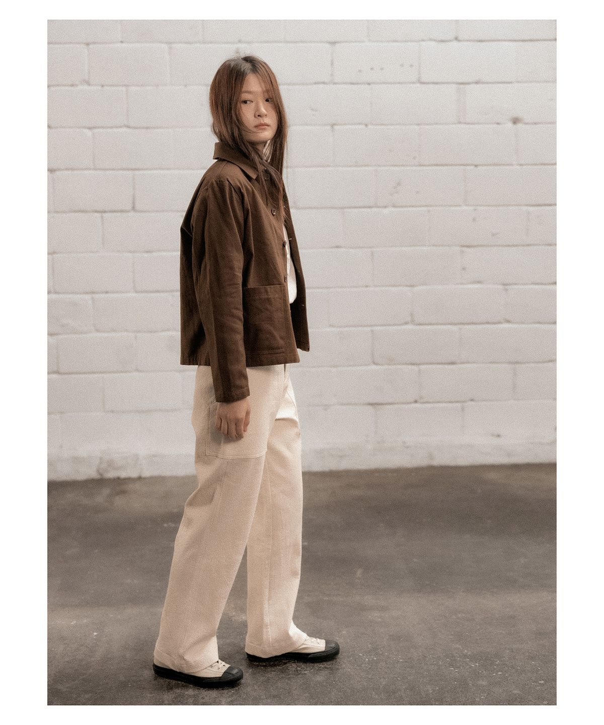 코튼벨(COTTON BELL) 면 워크자켓 - Brown