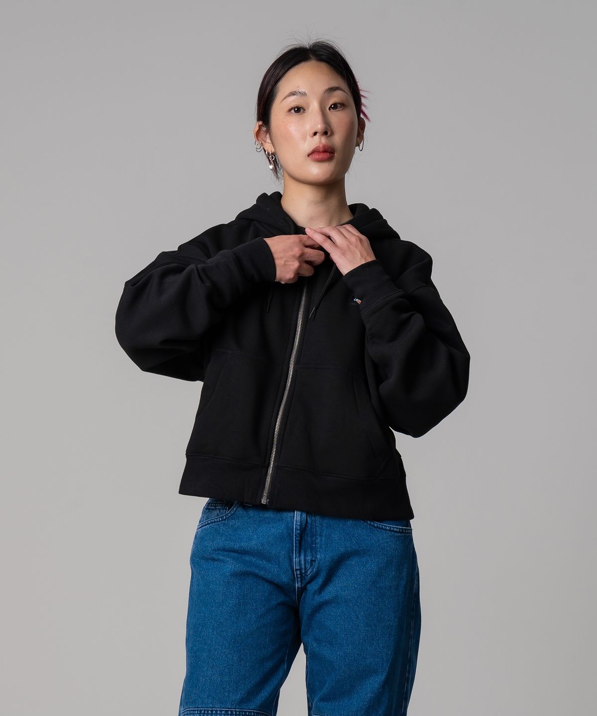디키즈(DICKIES) 오크포트 후드 집업 Black