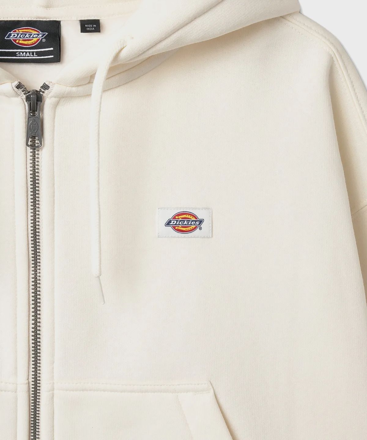 디키즈(DICKIES) 플리스 집 후디 스웨트셔츠 Ecru