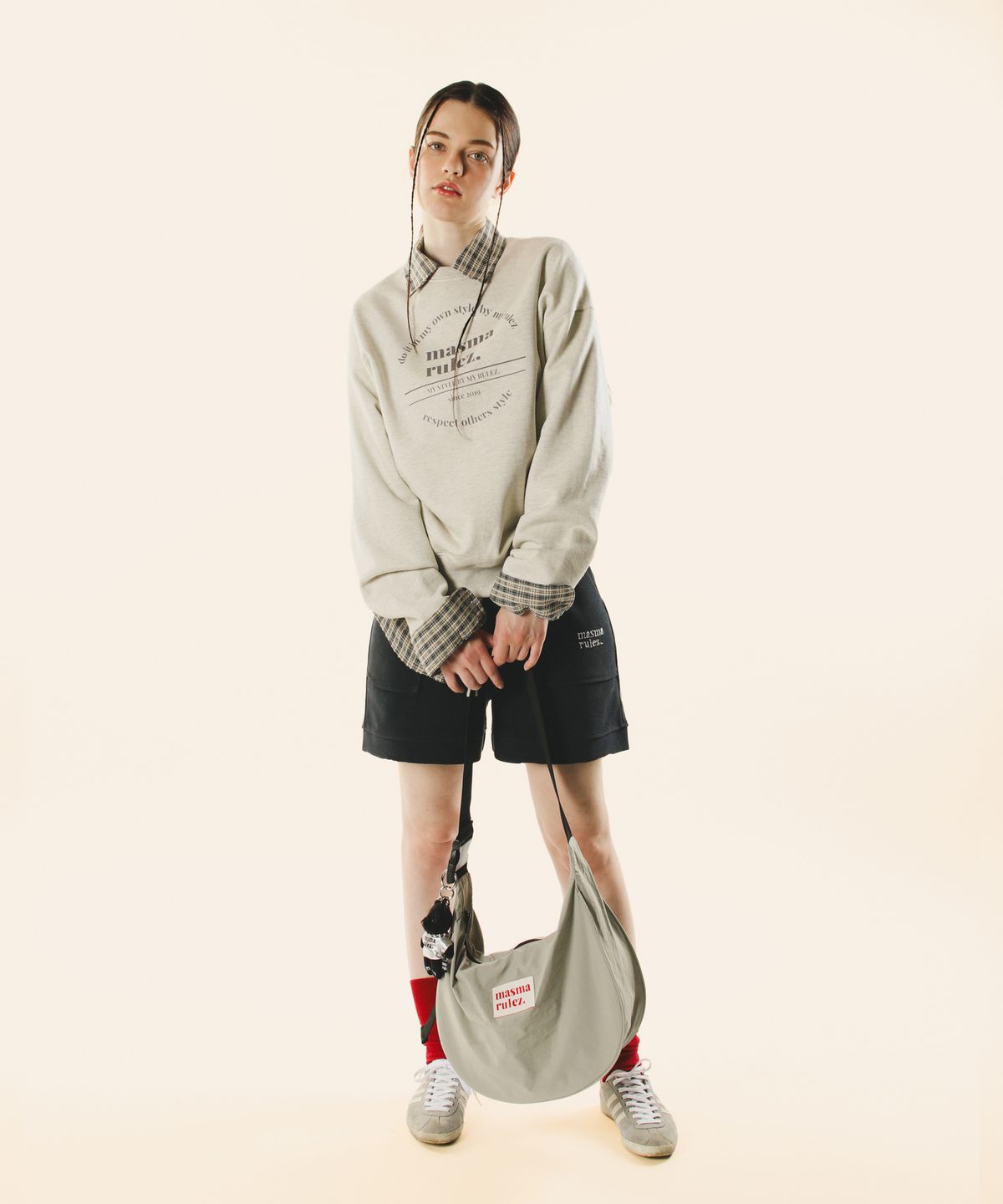 마스마룰즈(MASMARULEZ) Halfmoon cross bag_Gray