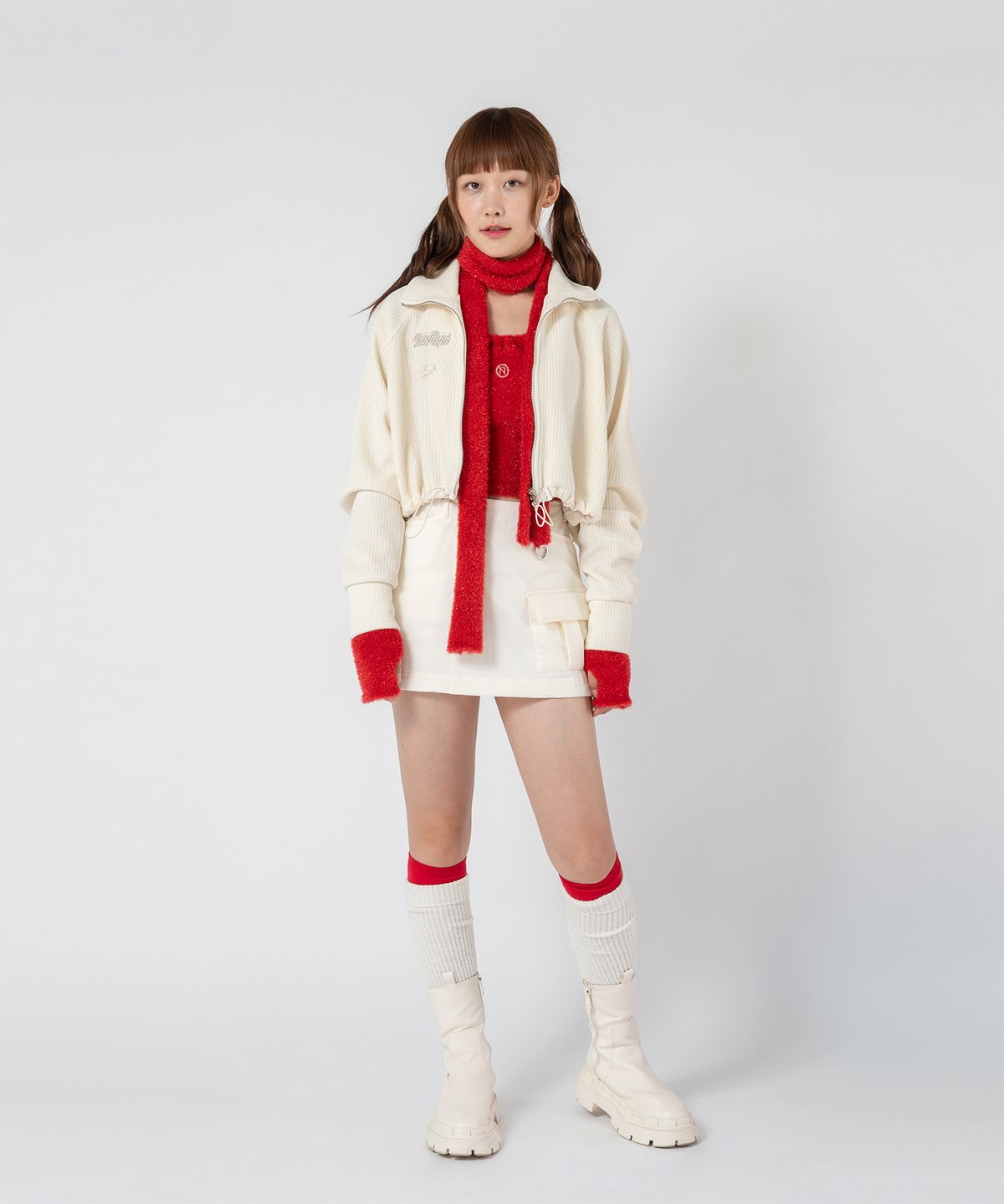 언유주얼 노말(UNUSUALNORMAL) IVE PADDING MINI CARGO SKIRT _ IVORY