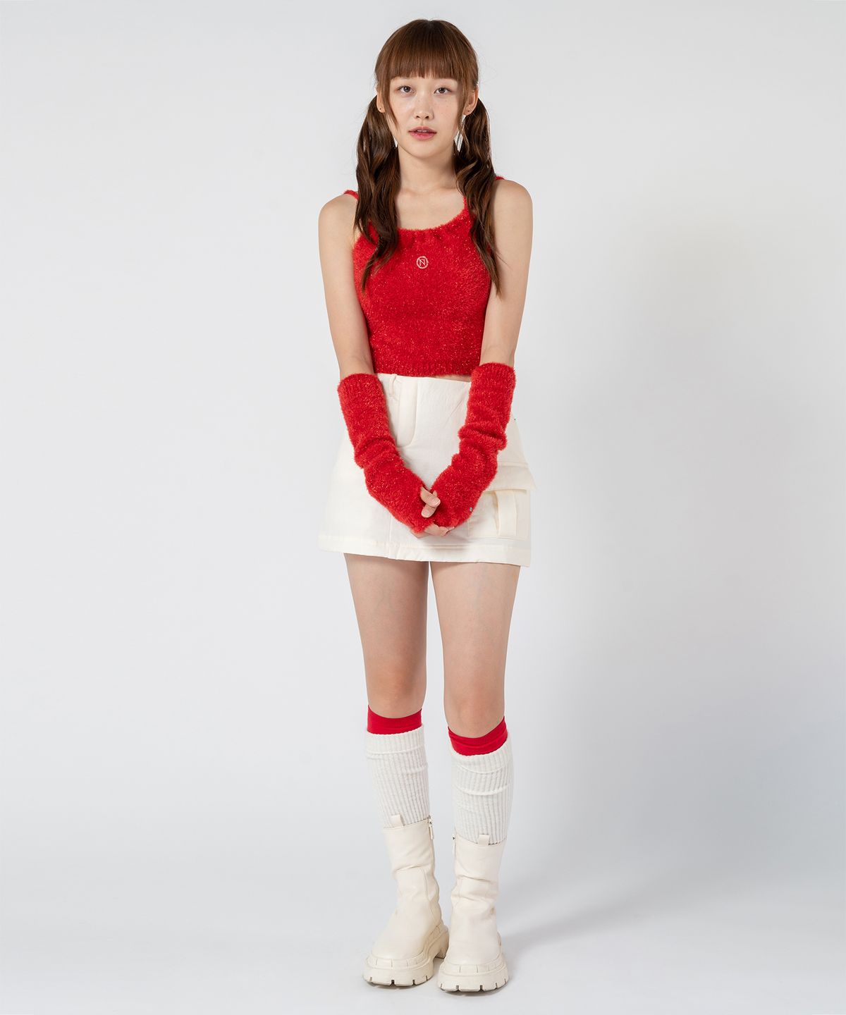 언유주얼 노말(UNUSUALNORMAL) IVE PADDING MINI CARGO SKIRT _ IVORY