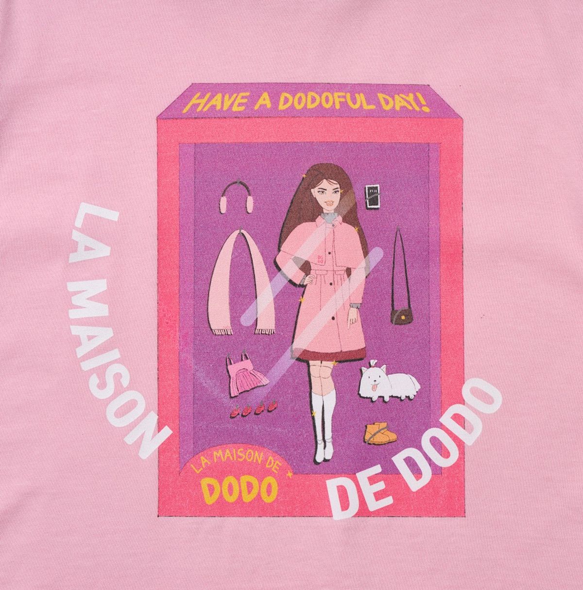 라메종드도도(LA MAISON DE DODO) Simply Dodo T-Shirt with Doll Box (French Pink) 긴팔티셔츠