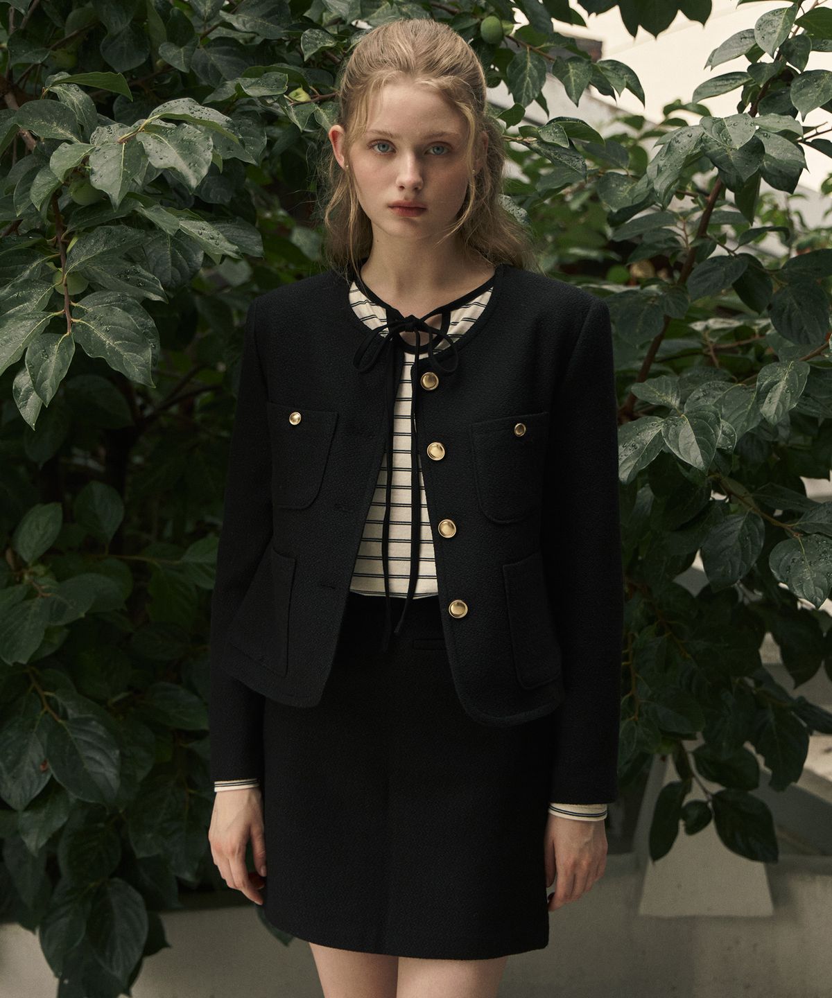 논로컬(NONLOCAL) Jane Tweed Set Up - Black