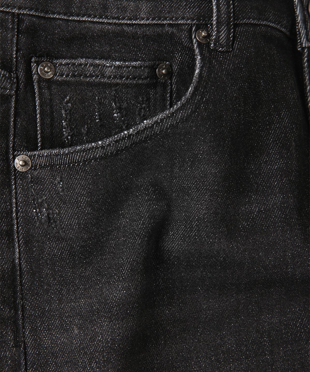 빠니깔레(PANICALE) 데미지 워싱 블랙 진