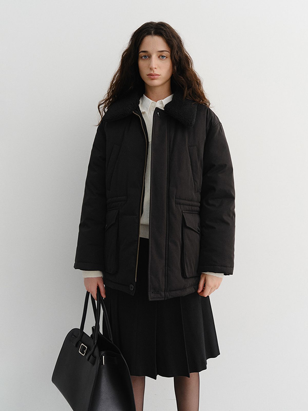 던스트(DUNST) UNISEX COLLARED GOOSE DOWN HALF JACKET_UDJU5D134_BLACK - 사이즈 ...
