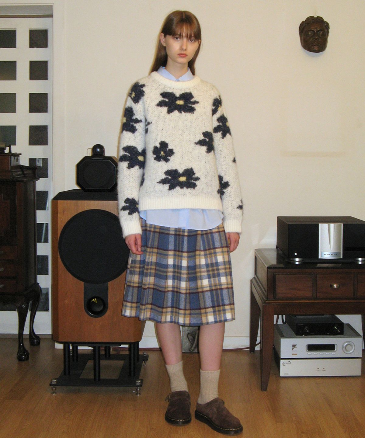 시눈(SINOON) FLOWER PULLOVER KNIT (WHITE)