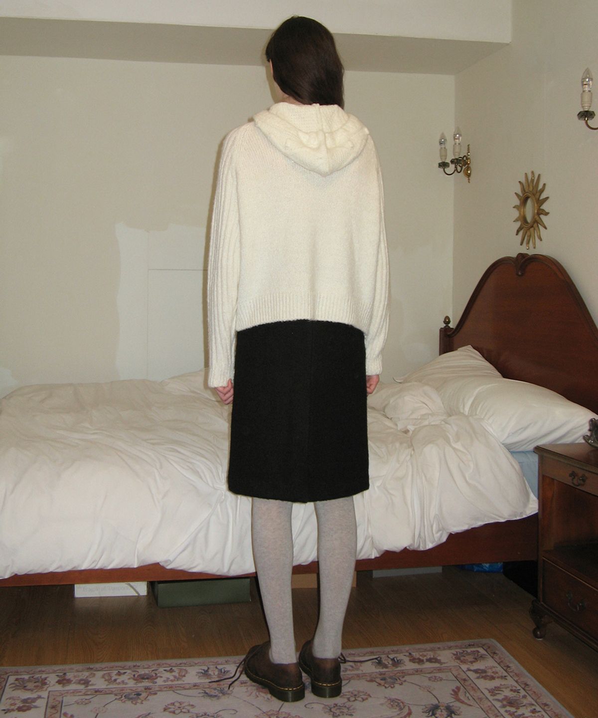 시눈(SINOON) CABLE KNIT HOOD (IVORY)
