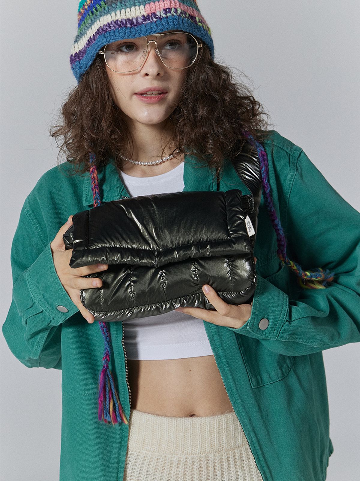메종크렘(MAISON CREME) Canele Padding bag_ m size_ Khaki