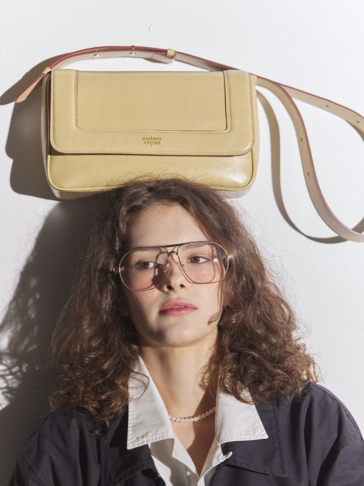 메종크렘(MAISON CREME) Red Crust Baguette bag_Butter Yellow
