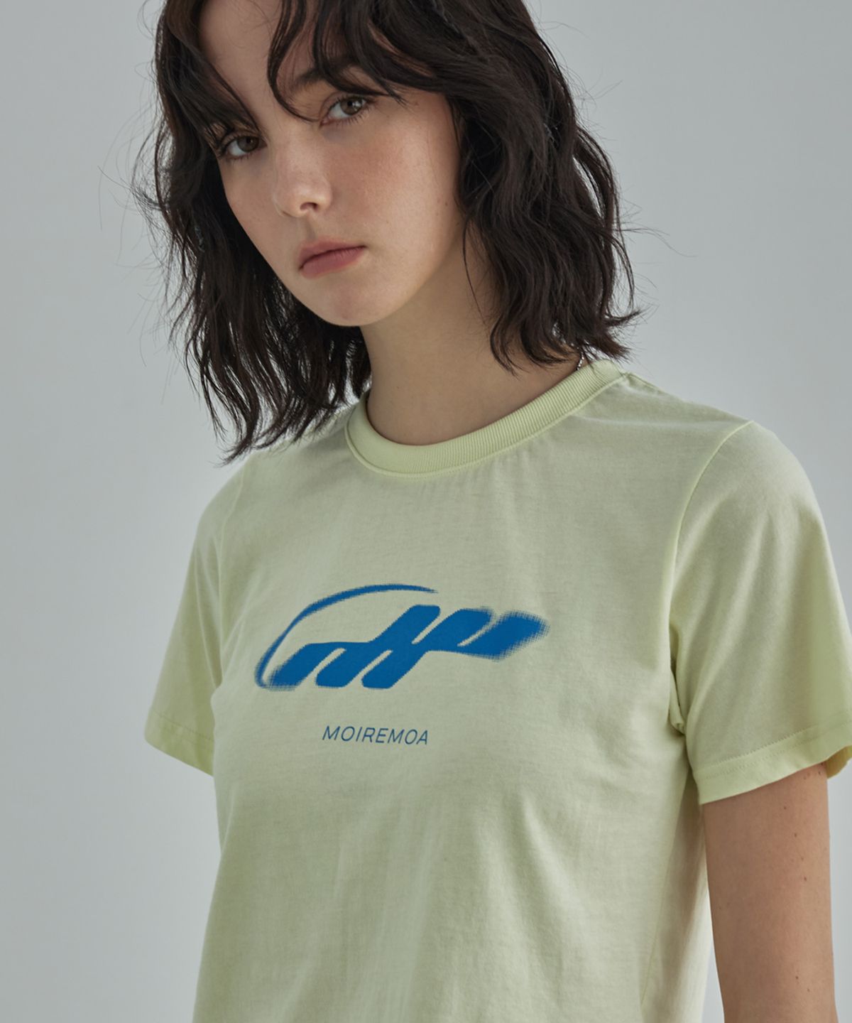 무아르모아(MOIREMOA) MM crop tee-Yellow
