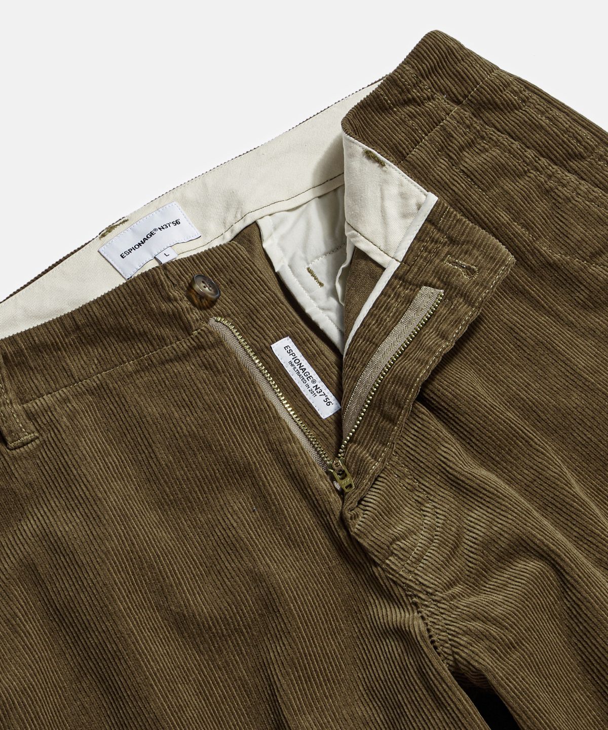 에스피오나지(ESPIONAGE) Corduroy Officer Pants Brown